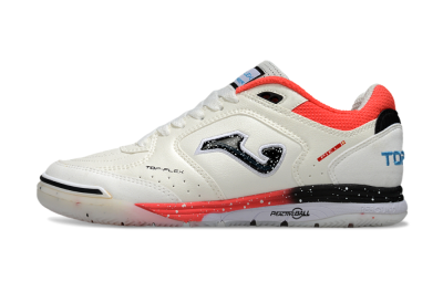 Men's Joma Top Flex IC Football Shoes - White/Vibrant Red/Black