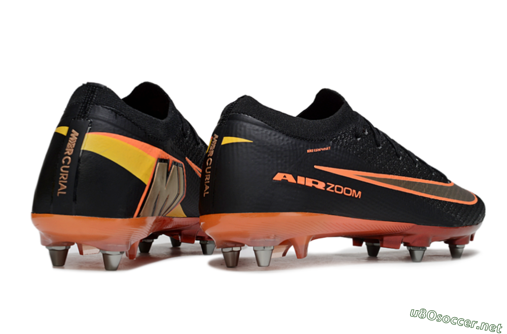 Men's Nike Air Zoom Mercurial Vapor 16 Elite SG Football Boots - Black/Vibrant Orange/Crimson Red 6