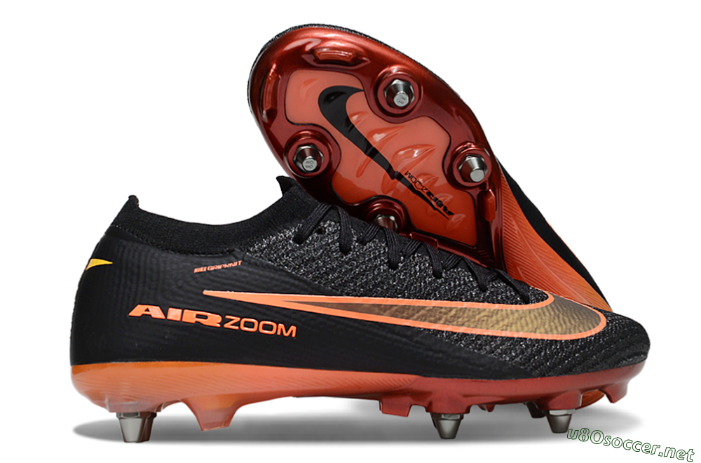 Men's Nike Air Zoom Mercurial Vapor 16 Elite SG Football Boots - Black/Vibrant Orange/Crimson Red 2