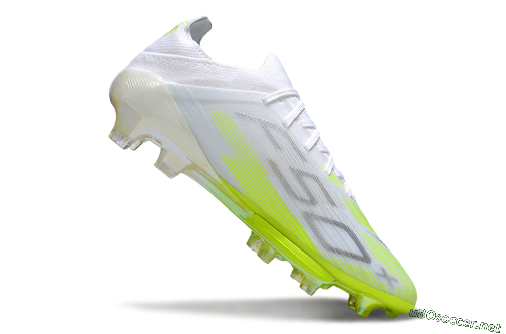 Men's Adidas F50 Lightstrike Pro FG Football Boots - White/Lime Burst/Pure White 4