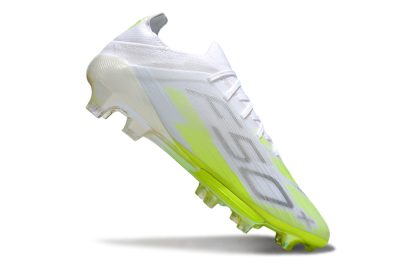 Men's Adidas F50 Lightstrike Pro FG Football Boots - White/Lime Burst/Pure White