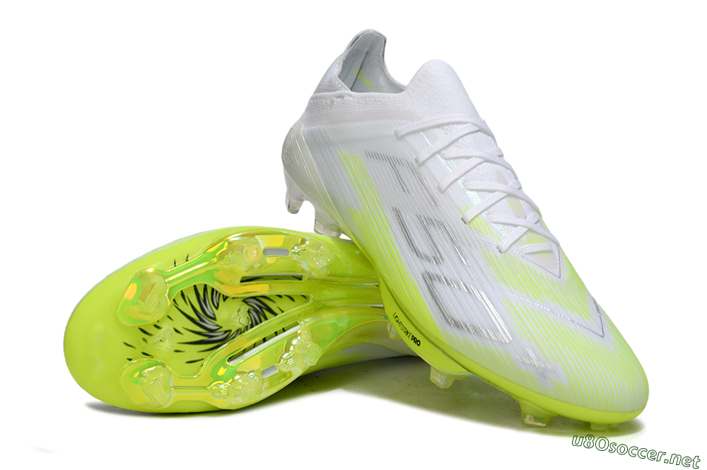 Men's Adidas F50 Lightstrike Pro FG Football Boots - White/Lime Burst/Pure White 3