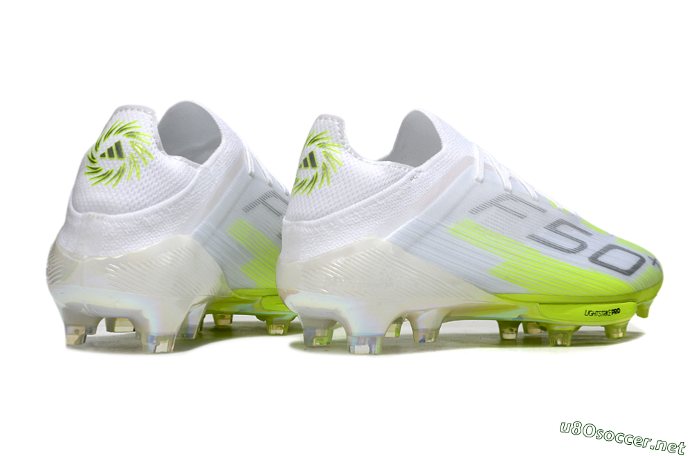 Men's Adidas F50 Lightstrike Pro FG Football Boots - White/Lime Burst/Pure White 6