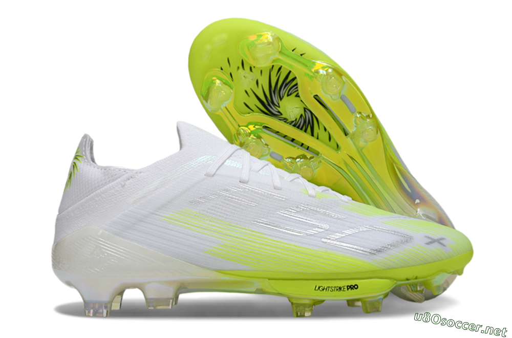 Men's Adidas F50 Lightstrike Pro FG Football Boots - White/Lime Burst/Pure White 2
