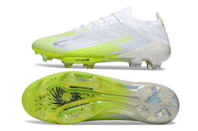 Men's Adidas F50 Lightstrike Pro FG Football Boots - White/Lime Burst/Pure White
