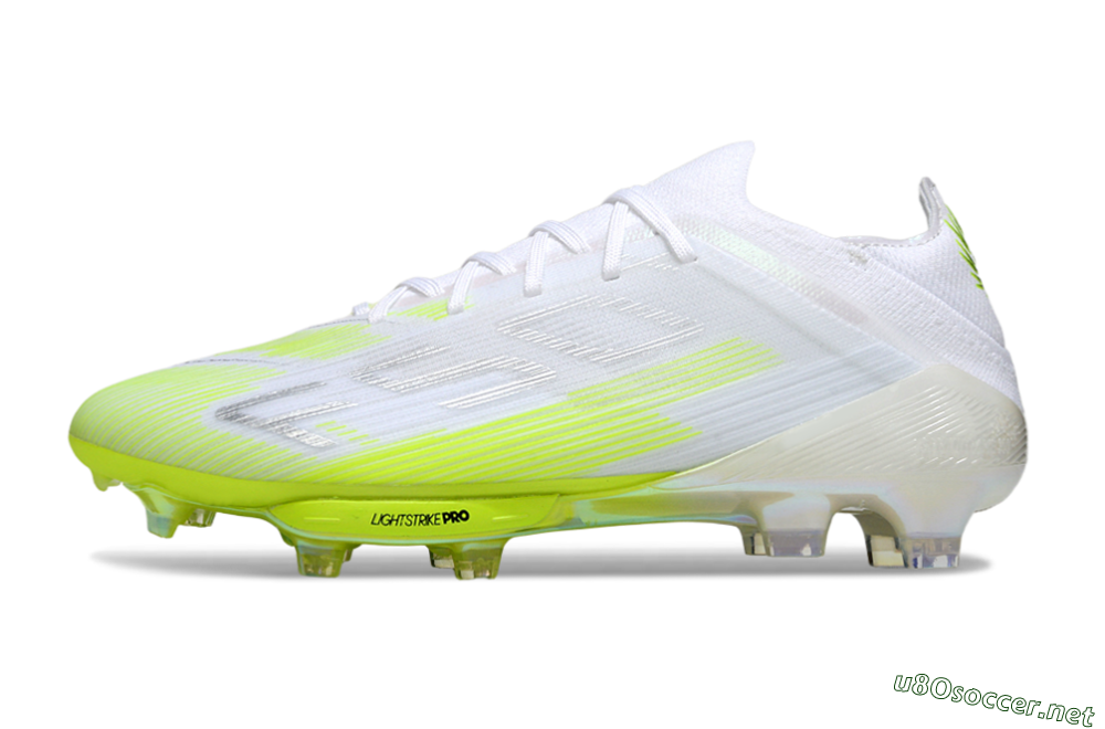 Men's Adidas F50 Lightstrike Pro FG Football Boots - White/Lime Burst/Pure White 0