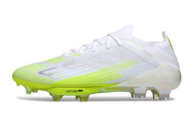 Men's Adidas F50 Lightstrike Pro FG Football Boots - White/Lime Burst/Pure White
