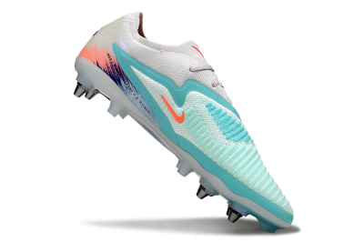 Unisex Nike Phantom 6 Low Elite SG Football Boots - White/Aqua Breeze/Pink Peach