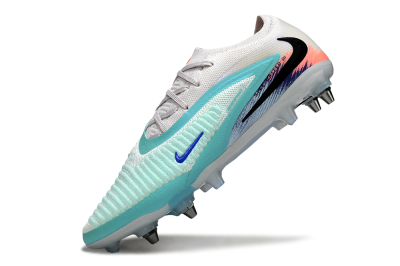 Unisex Nike Phantom 6 Low Elite SG Football Boots - White/Aqua Breeze/Pink Peach