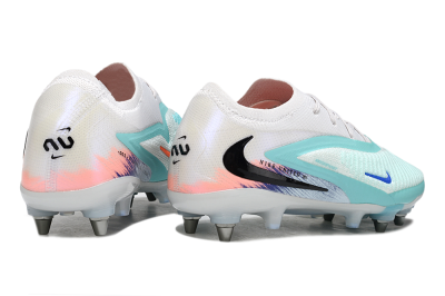 Unisex Nike Phantom 6 Low Elite SG Football Boots - White/Aqua Breeze/Pink Peach