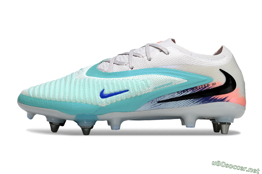 Unisex Nike Phantom 6 Low Elite SG Football Boots - White/Aqua Breeze/Pink Peach 0