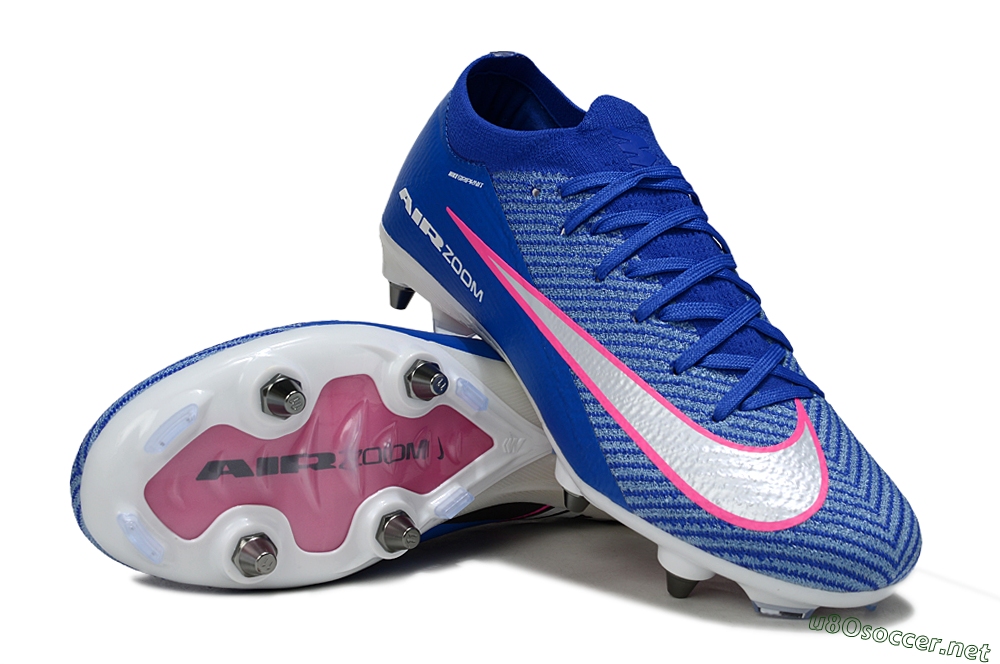 Men's Nike Air Zoom Mercurial Vapor 16 Elite SG Football Boots - Blue/Vibrant Blue/Fresh Pink 3