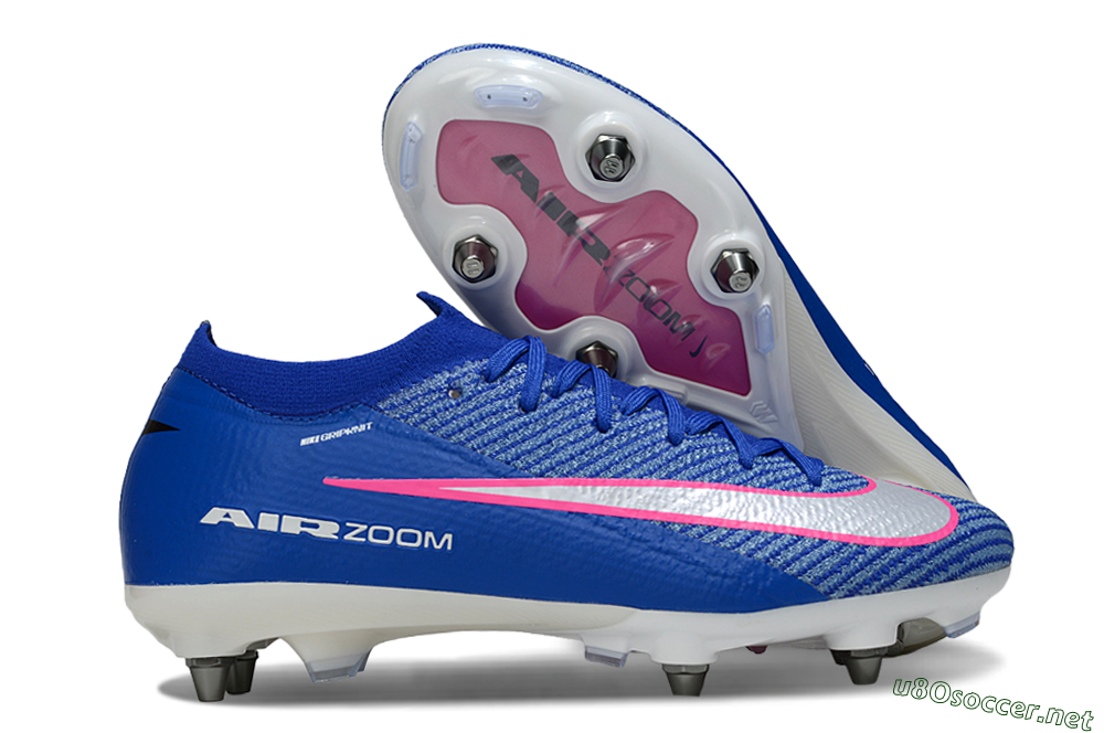 Men's Nike Air Zoom Mercurial Vapor 16 Elite SG Football Boots - Blue/Vibrant Blue/Fresh Pink 2