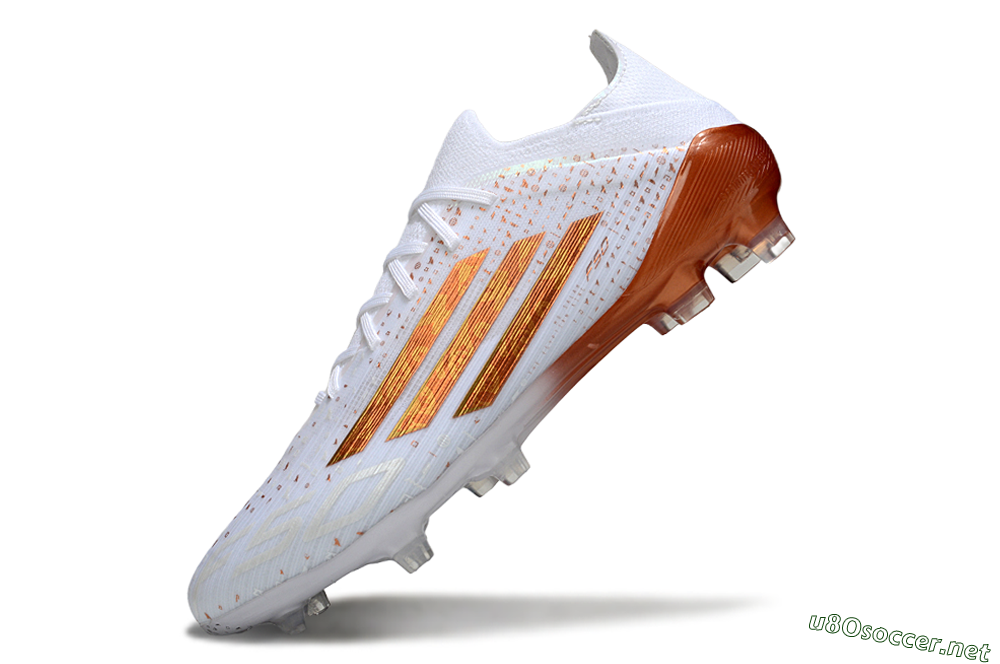 Men's Adidas F50 Pro FG Football Boots - White/Metallic Copper/Solar Red 5