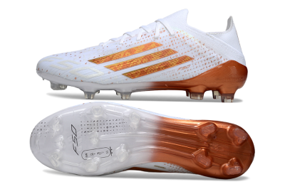 Men's Adidas F50 Pro FG Football Boots - White/Metallic Copper/Solar Red