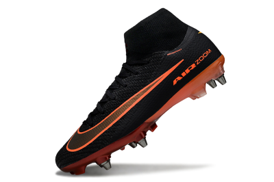 Men's Nike Air Zoom Mercurial Superfly 10 Elite SG Football Boots - Black/Burnt Orange/Shiny Red