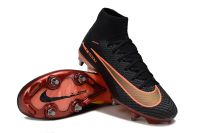 Men's Nike Air Zoom Mercurial Superfly 10 Elite SG Football Boots - Black/Burnt Orange/Shiny Red