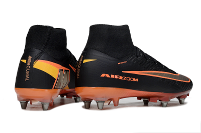 Men's Nike Air Zoom Mercurial Superfly 10 Elite SG Football Boots - Black/Burnt Orange/Shiny Red