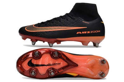 Men's Nike Air Zoom Mercurial Superfly 10 Elite SG Football Boots - Black/Burnt Orange/Shiny Red