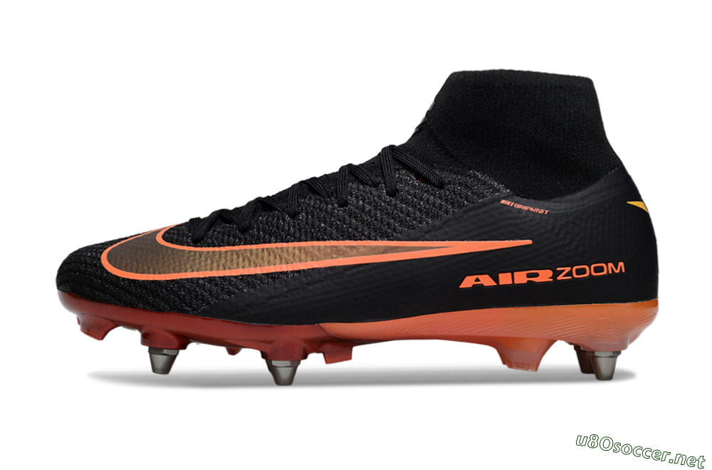 Men's Nike Air Zoom Mercurial Superfly 10 Elite SG Football Boots - Black/Burnt Orange/Shiny Red 0