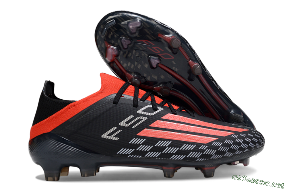 Men's Adidas F50 Pro FG Football Boots - Black/Vibrant Red/Stealth Black 2