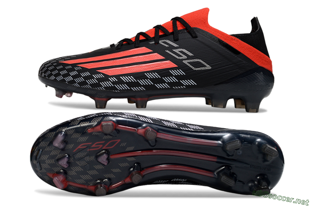 Men's Adidas F50 Pro FG Football Boots - Black/Vibrant Red/Stealth Black 1