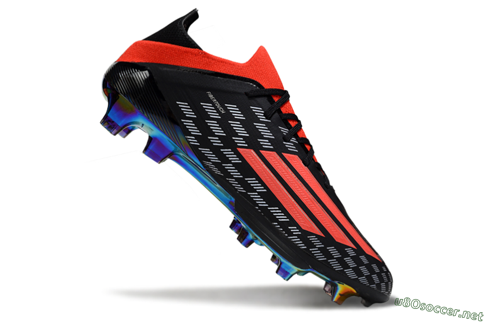 Men's Adidas F50 Lightstrike Pro FG Football Boots - Black/Fiery Red/Neon Blue 4
