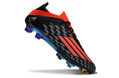 Men's Adidas F50 Lightstrike Pro FG Football Boots - Black/Fiery Red/Neon Blue