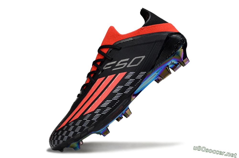 Men's Adidas F50 Lightstrike Pro FG Football Boots - Black/Fiery Red/Neon Blue 5
