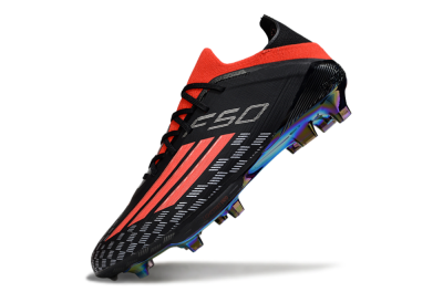 Men's Adidas F50 Lightstrike Pro FG Football Boots - Black/Fiery Red/Neon Blue
