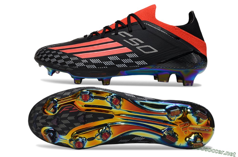 Men's Adidas F50 Lightstrike Pro FG Football Boots - Black/Fiery Red/Neon Blue 1