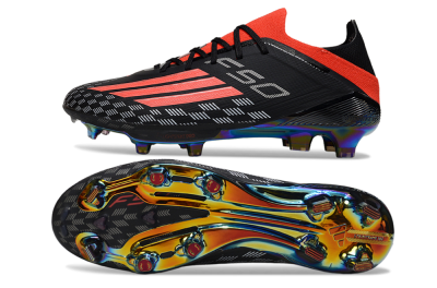 Men's Adidas F50 Lightstrike Pro FG Football Boots - Black/Fiery Red/Neon Blue