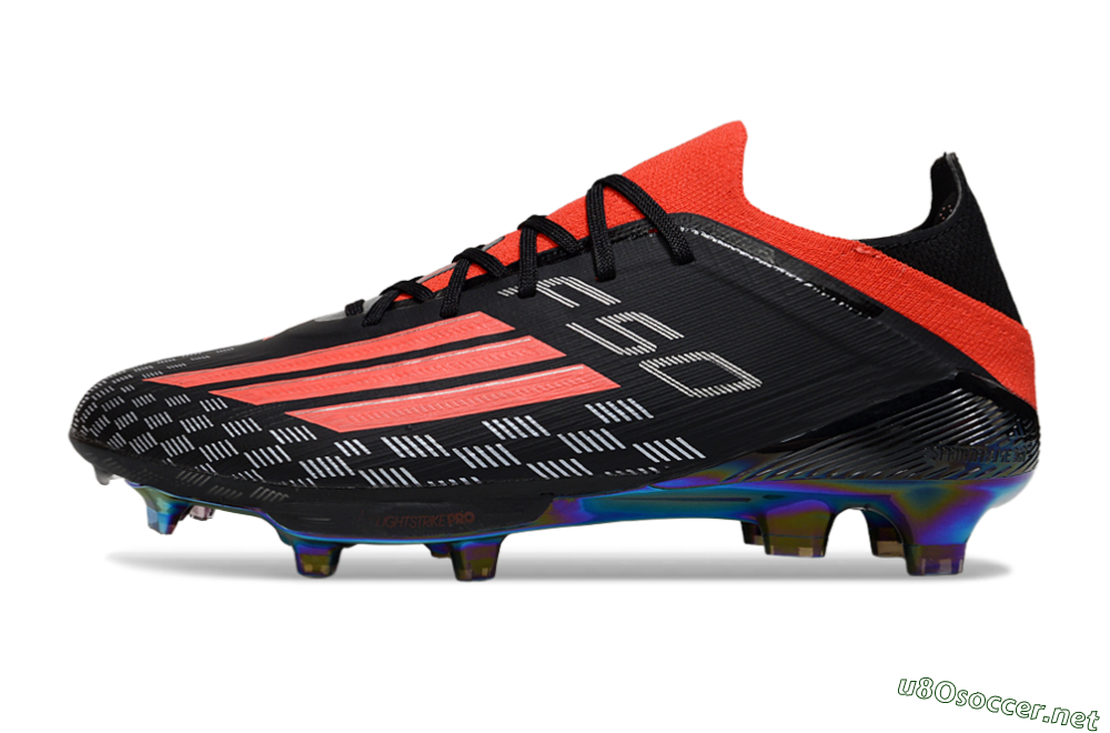 Men's Adidas F50 Lightstrike Pro FG Football Boots - Black/Fiery Red/Neon Blue 0