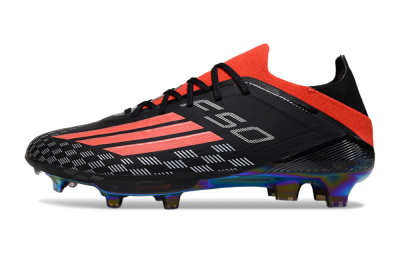 Men's Adidas F50 Lightstrike Pro FG Football Boots - Black/Fiery Red/Neon Blue