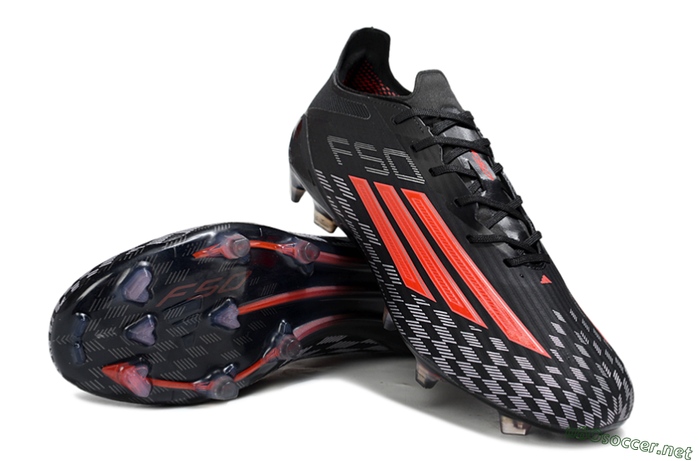 Men's Adidas F50 Pro FG Football Boots - Black/Bright Red/White 3