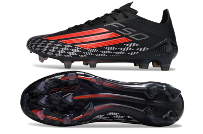 Men's Adidas F50 Pro FG Football Boots - Black/Bright Red/White