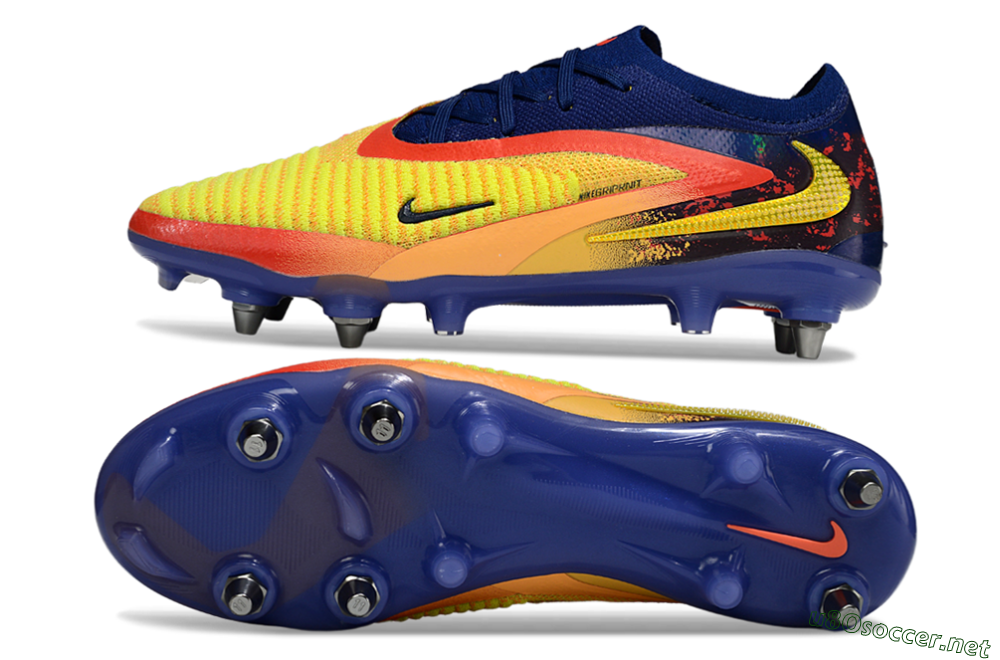 Unisex Nike Phantom 6 Low Elite SG Football Boots - Yellow/Bright Yellow/Deep Blue 1