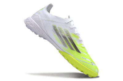 Men's Adidas F50 Pro TF Football Shoes - White/Lime Burst/Neon Glow