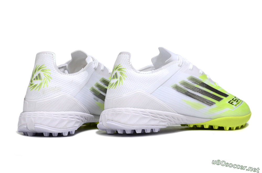 Men's Adidas F50 Pro TF Football Shoes - White/Lime Burst/Neon Glow 6