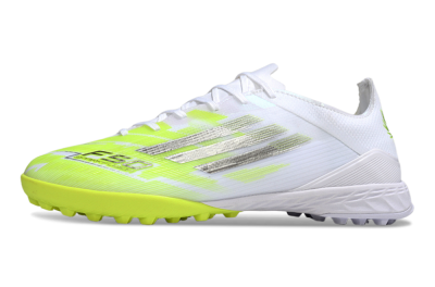 Men's Adidas F50 Pro TF Football Shoes - White/Lime Burst/Neon Glow