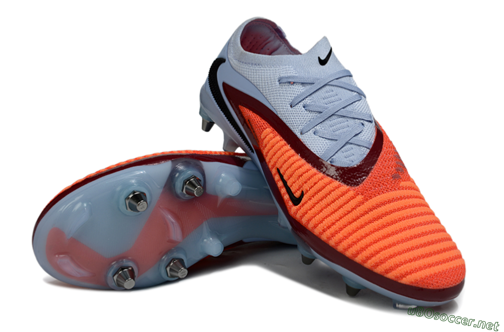 Unisex Nike Phantom 6 Low Elite SG Football Boots - Orange/Crimson Red/Sky Blue 3