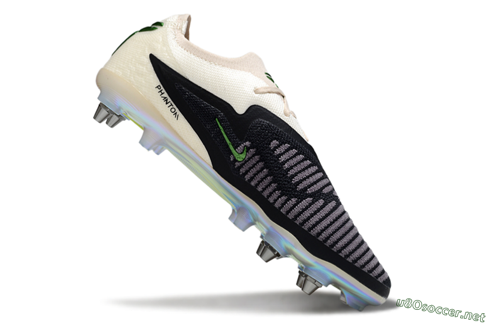 Unisex Nike Phantom 6 Low Elite SG Football Boots - Black/Lime Green/Ivory White 4