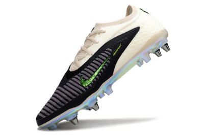 Unisex Nike Phantom 6 Low Elite SG Football Boots - Black/Lime Green/Ivory White