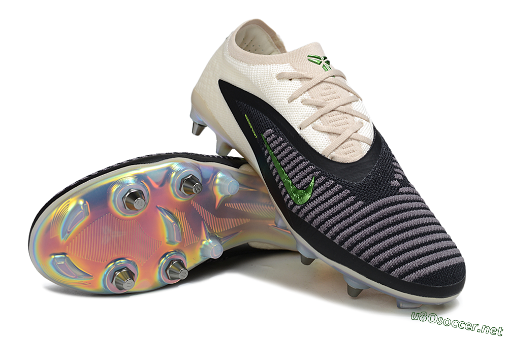 Unisex Nike Phantom 6 Low Elite SG Football Boots - Black/Lime Green/Ivory White 3