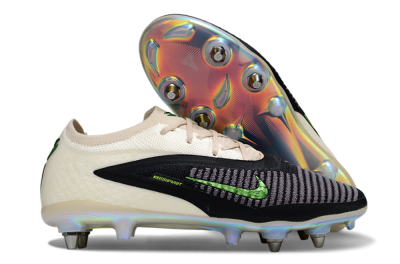 Unisex Nike Phantom 6 Low Elite SG Football Boots - Black/Lime Green/Ivory White