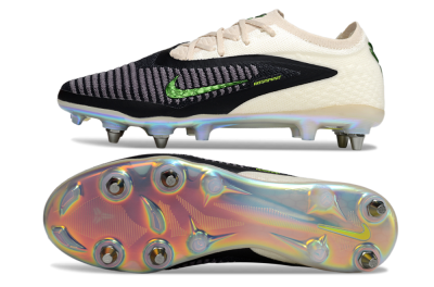 Unisex Nike Phantom 6 Low Elite SG Football Boots - Black/Lime Green/Ivory White