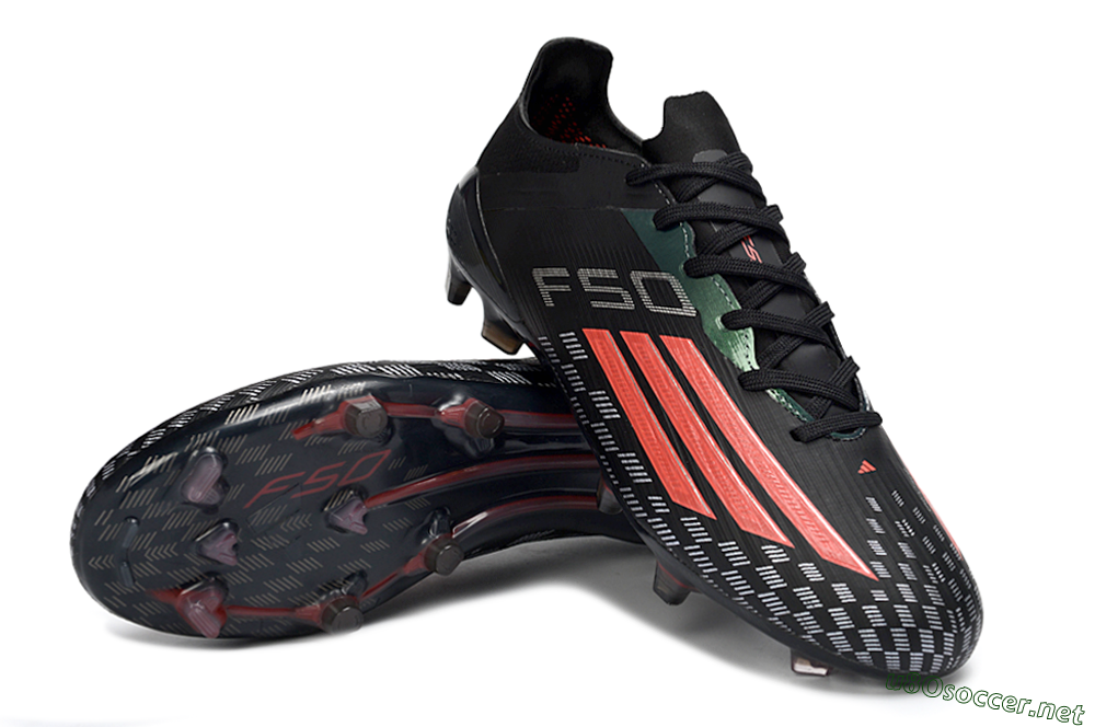 Men's Adidas F50 Pro FG Football Boots - Black/Electric Red/Neon Green 3