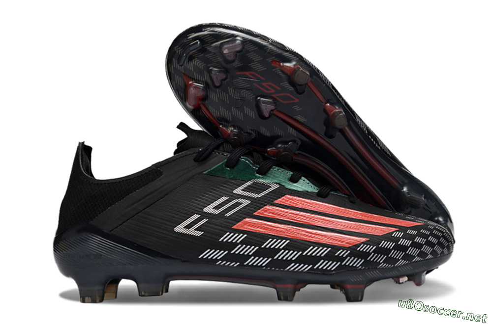 Men's Adidas F50 Pro FG Football Boots - Black/Electric Red/Neon Green 2