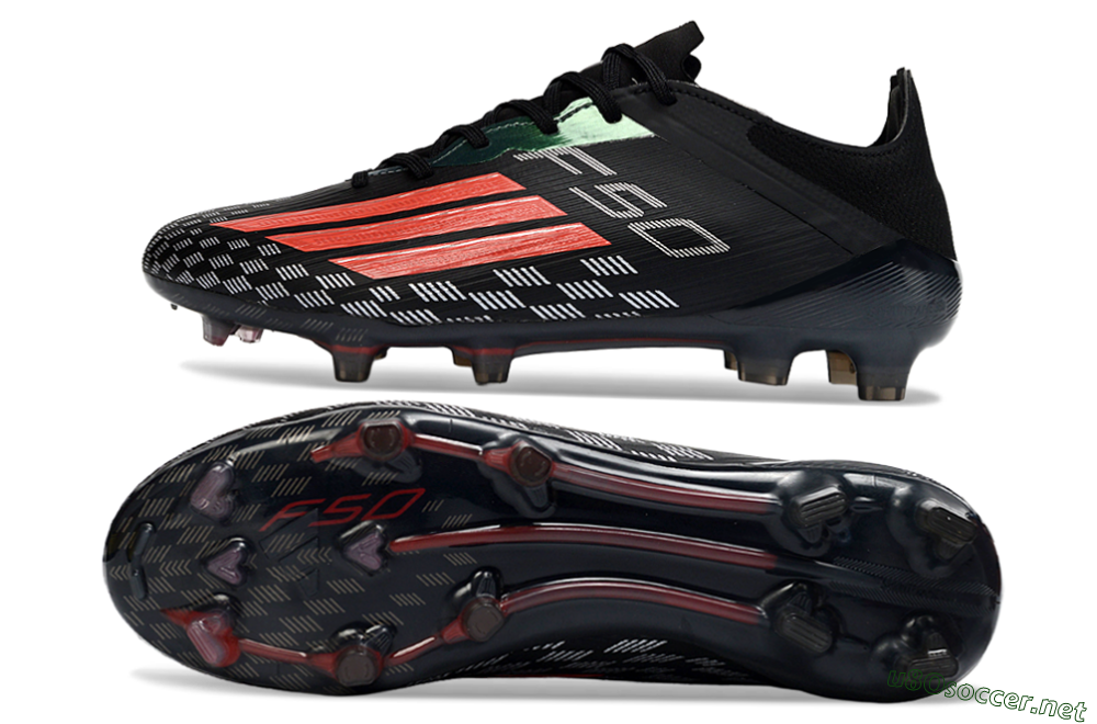 Men's Adidas F50 Pro FG Football Boots - Black/Electric Red/Neon Green 1