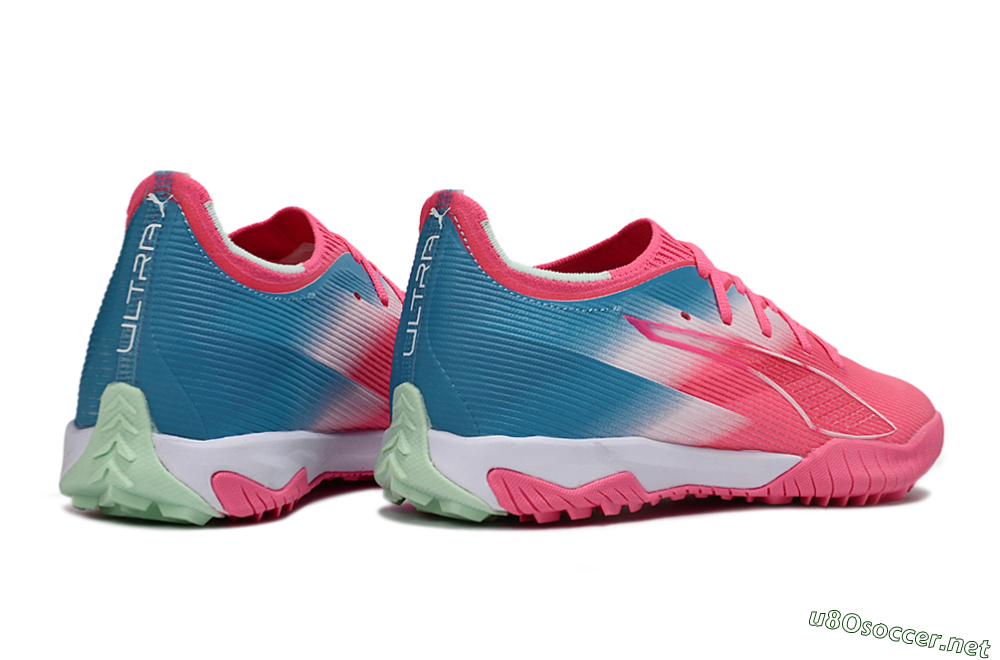 Men's Puma Ultra Ultimate TF Football Shoes - Pink/Coral Pink/Turquoise Blue 6